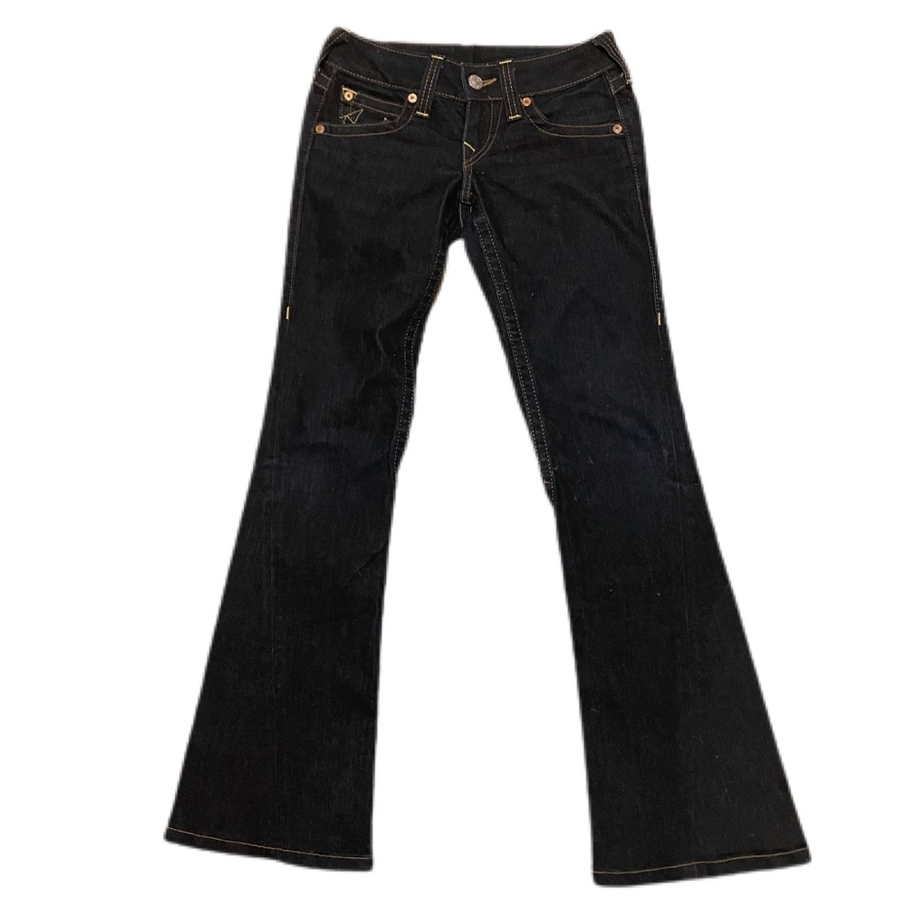 True religion low rise blue bottom jeans